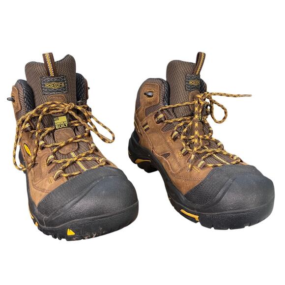 Keen Men’s Braddock Brown Leather Steel Toe Work Boot Size US 11 EE